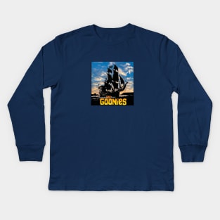 Never Say Die Pirate Ship Kids Long Sleeve T-Shirt